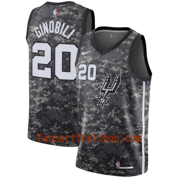San Antonio Spurs Trikot Manu Ginobili 20 Nike City Edition Schwarz Swingman - Herren